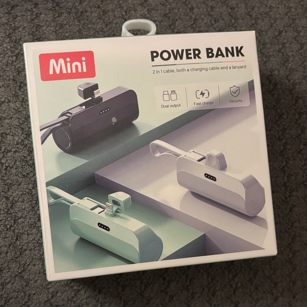 White Mini Power Bank with Dual Output